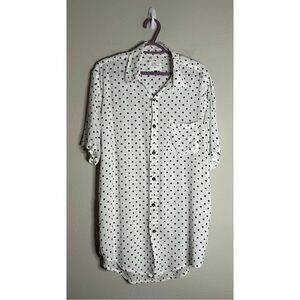 The People Vs. Polka Dot Tunic Length Button Down Shirt